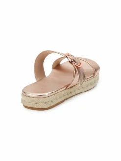 Stuart Weitzman Mykonos Metallic Leather Espadrille Sandals