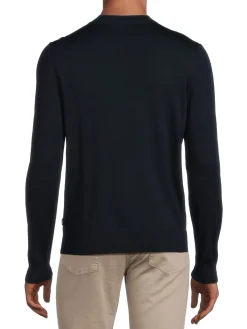 BOSS Sweaters|Nappi Crewneck Virgin Wool Sweater Navy