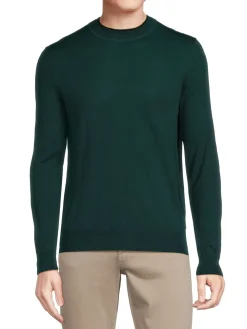BOSS Sweaters|Nappi Crewneck Virgin Wool Sweater Dark Green