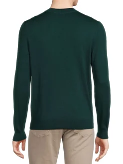BOSS Sweaters|Nappi Crewneck Virgin Wool Sweater Dark Green