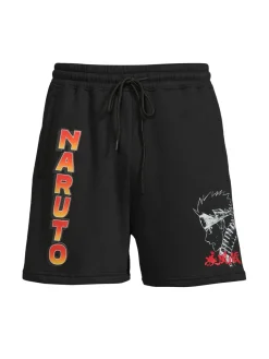Reason Shorts|Naruto Kanji Drawstring Sweatshorts Black