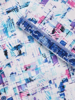 Robert Graham Casual Button-Down Shirts|Nassau Classic Fit Short Sleeve Sport Shirt Blue