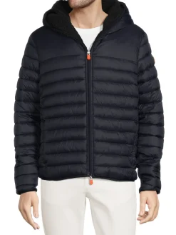 Save the Duck Coats & Jackets|Nathan Faux Fur Lined & Hooded Puffer Jacket