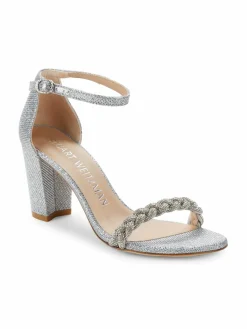 Stuart Weitzman Nearlynude Hishine Embellished Sandals