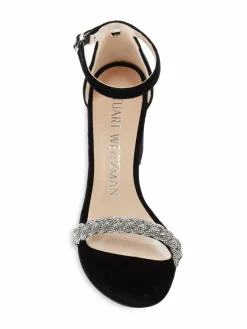 Stuart Weitzman Nearlynude Hishine Embellished Sandals