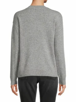 Women Saks Fifth Avenue Neon Floral Crewneck Cashmere Sweater