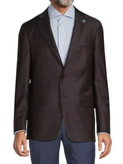 Hart Schaffner Marx Blazers & Sportcoats|New York Fit Plaid Wool Sportcoat Teal