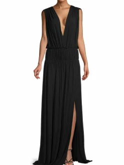 Women Ramy Brook Nikita V-Neck Draped Gown
