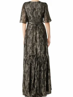 Women ba&sh Nixon Metallic Silk Blend Empire Gown