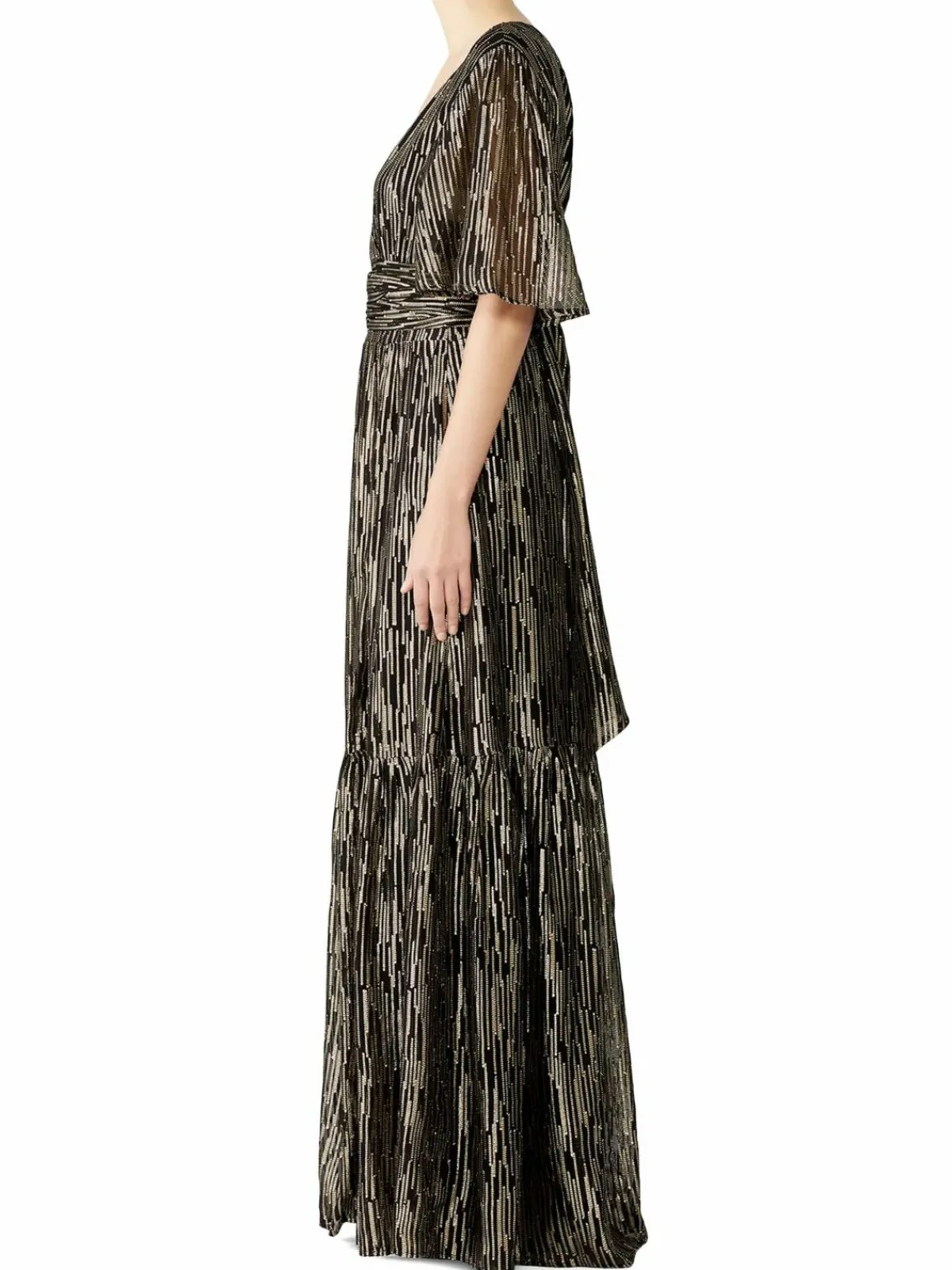 Women ba&sh Nixon Metallic Silk Blend Empire Gown