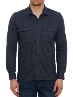 Robert Graham Casual Button-Down Shirts|Nixon Tailored Fit Herringbone Button Down Shirt Navy