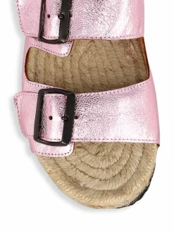 Manebí Nordic Metallic Leather Espadrille Slides