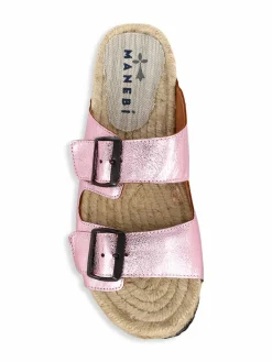 Manebí Nordic Metallic Leather Espadrille Slides