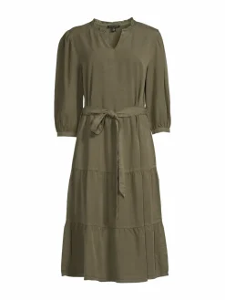 Women Saks Fifth Avenue Notch Collar Belted Midi Dress