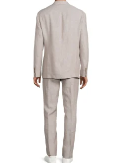 Hart Schaffner Marx Linen|Notch Lapel Linen Suit Beige