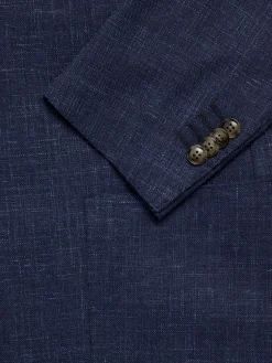 Luciano Barbera Blazers & Sportcoats|Notch Lapel Wool Blend Blazer Navy