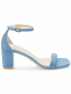 Stuart Weitzman Nudistcurve Denim Ankle Strap Sandals