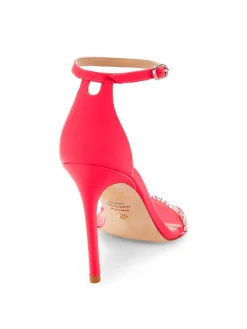 Stuart Weitzman Nudistcurve Embellished Coated Leather Sandals
