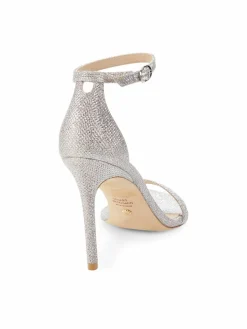 Stuart Weitzman Nudistcurve Textured Ankle Strap Sandals