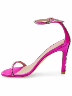 Stuart Weitzman Nudistglam 100 Embellished Satin Sandals