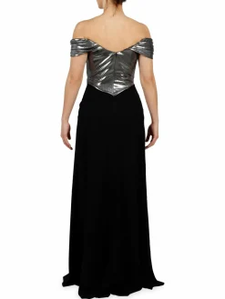 Women Rene Ruiz Collection Off Shoulder Metallic Mermaid Gown