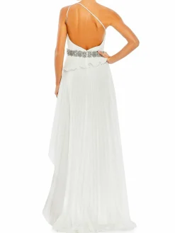Women Mac Duggal One Shoulder Asymmetric Ruffle Gown