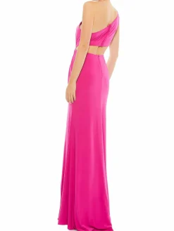 Women Mac Duggal One Shoulder Front Slit Gown
