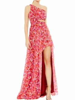 Women Mac Duggal One Shoulder High Low Gown