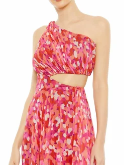Women Mac Duggal One Shoulder High Low Gown