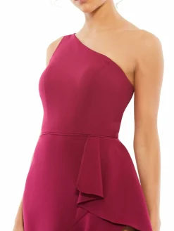 Women Mac Duggal One Shoulder Ruffle Gown