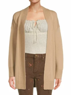 Women Vince Open Front Wool Blend Cardigan