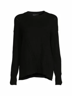 Women Laundry by Shelli Segal Open Knit Trim Knit Sweater