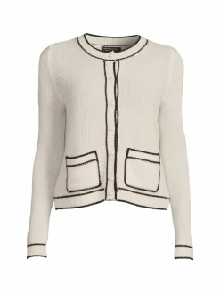 Women Saks Fifth Avenue Outline Cashmere Cardigan