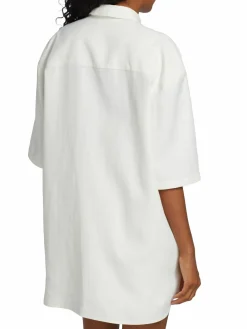 Women Loulou Studio Oversized Linen Blend Shirt