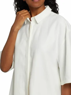 Women Loulou Studio Oversized Linen Blend Shirt
