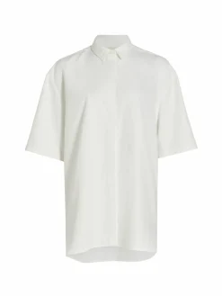 Women Loulou Studio Oversized Linen Blend Shirt