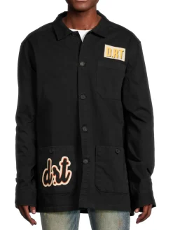 D.RT Coats & Jackets|Oversized Logo Graphic Shacket