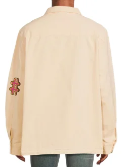 D.RT Coats & Jackets|Oversized Logo Graphic Shacket