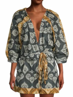Women Agua Bendita Pacifico Linnea Fera Leaf Romper
