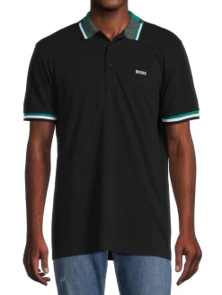 BOSS Polos|Paddy 1 Tipped Logo Polo Black