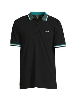 BOSS Polos|Paddy 1 Tipped Logo Polo Black