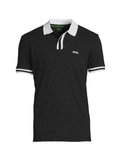 BOSS Polos|Paddy Dot Print Polo Black
