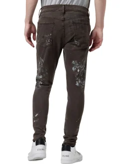 Hudson Jeans|Painted Zack Skinny Fit Jeans Chocolate