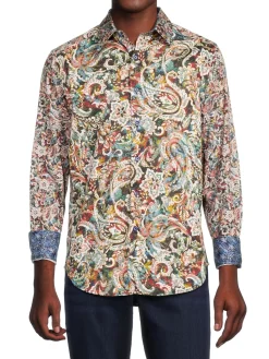 Robert Graham Casual Button-Down Shirts|Paisley Button Down Shirt White Multi