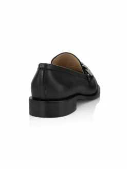Stuart Weitzman Palmer Crystal-Embellished Leather Loafers