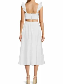 Women The Reformation Pam 2-Piece Linen Crop Top & Skirt Set