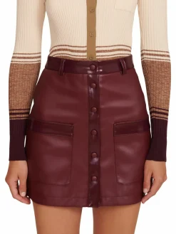 Women Staud Paper Faux Leather Miniskirt