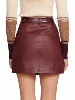Women Staud Paper Faux Leather Miniskirt