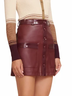 Women Staud Paper Faux Leather Miniskirt