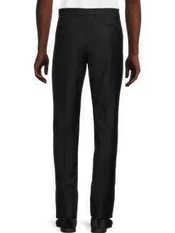 Zanella Pants|Parker Virgin Wool Flat Front Pants Black